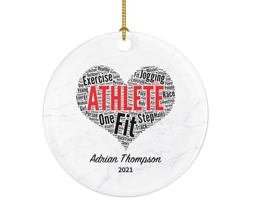 Athlete Christmas Ornament Personalized - Workout Custom Training Gift
