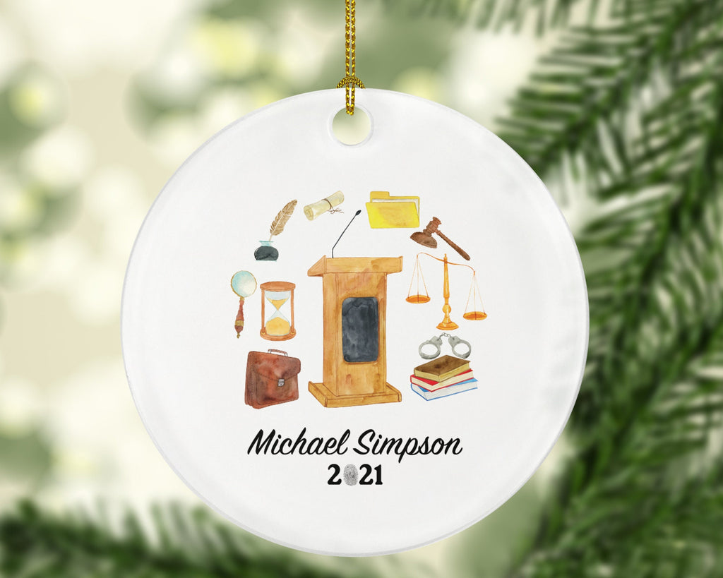 Lawyer Attorney at Law Judge Christmas Ornament Personalized , Custom Lawyer Gift