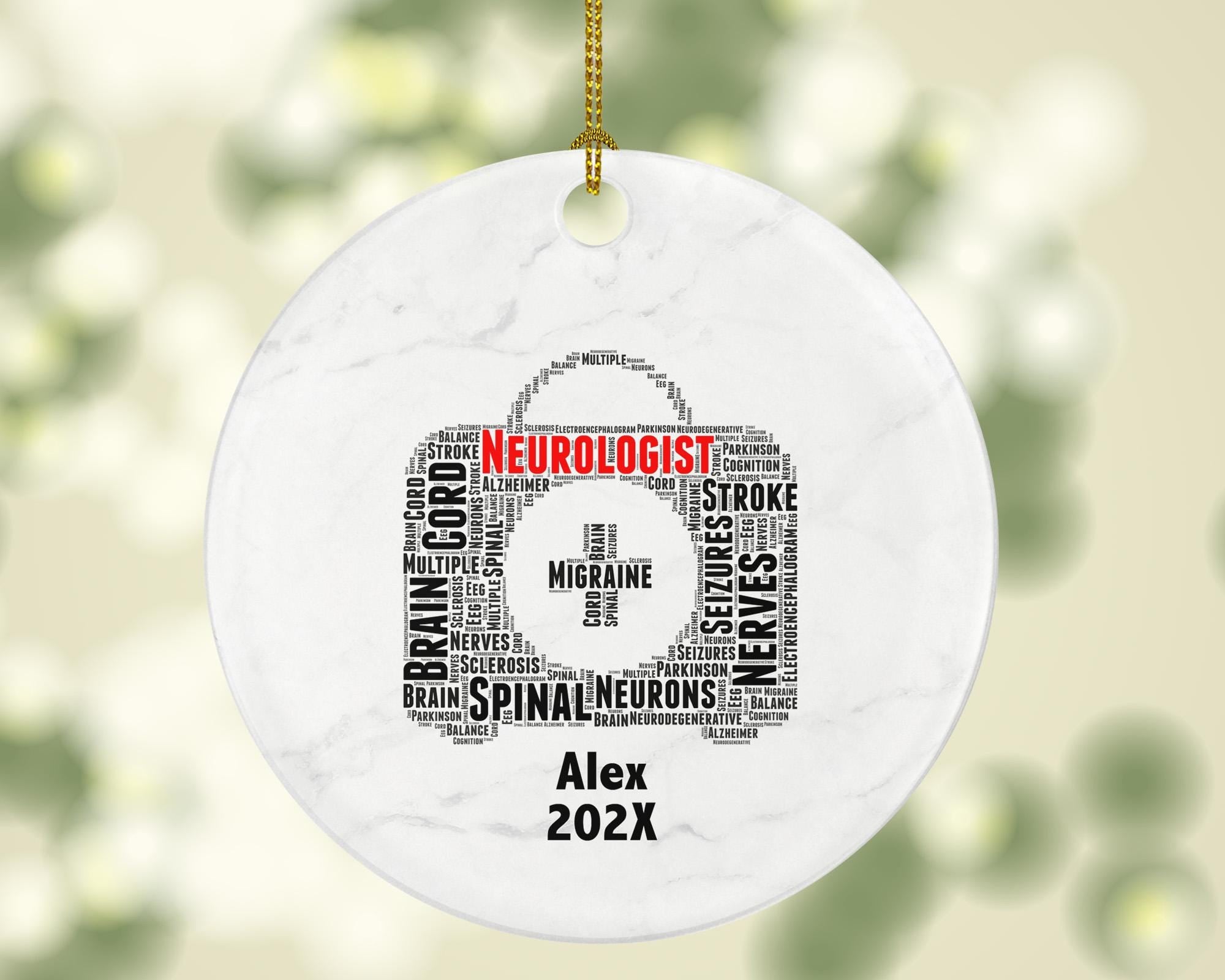 Personalized Neurologist Christmas Ornament – Custom Doctor Gift – Brain Specialist Ornament – Medical Professional Holiday Keepsake