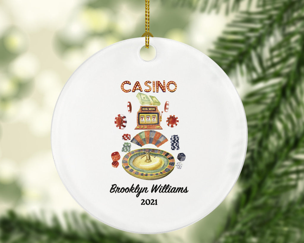 Casino Ornament - Gambling Casino Worker Lover Gift Personalized Name