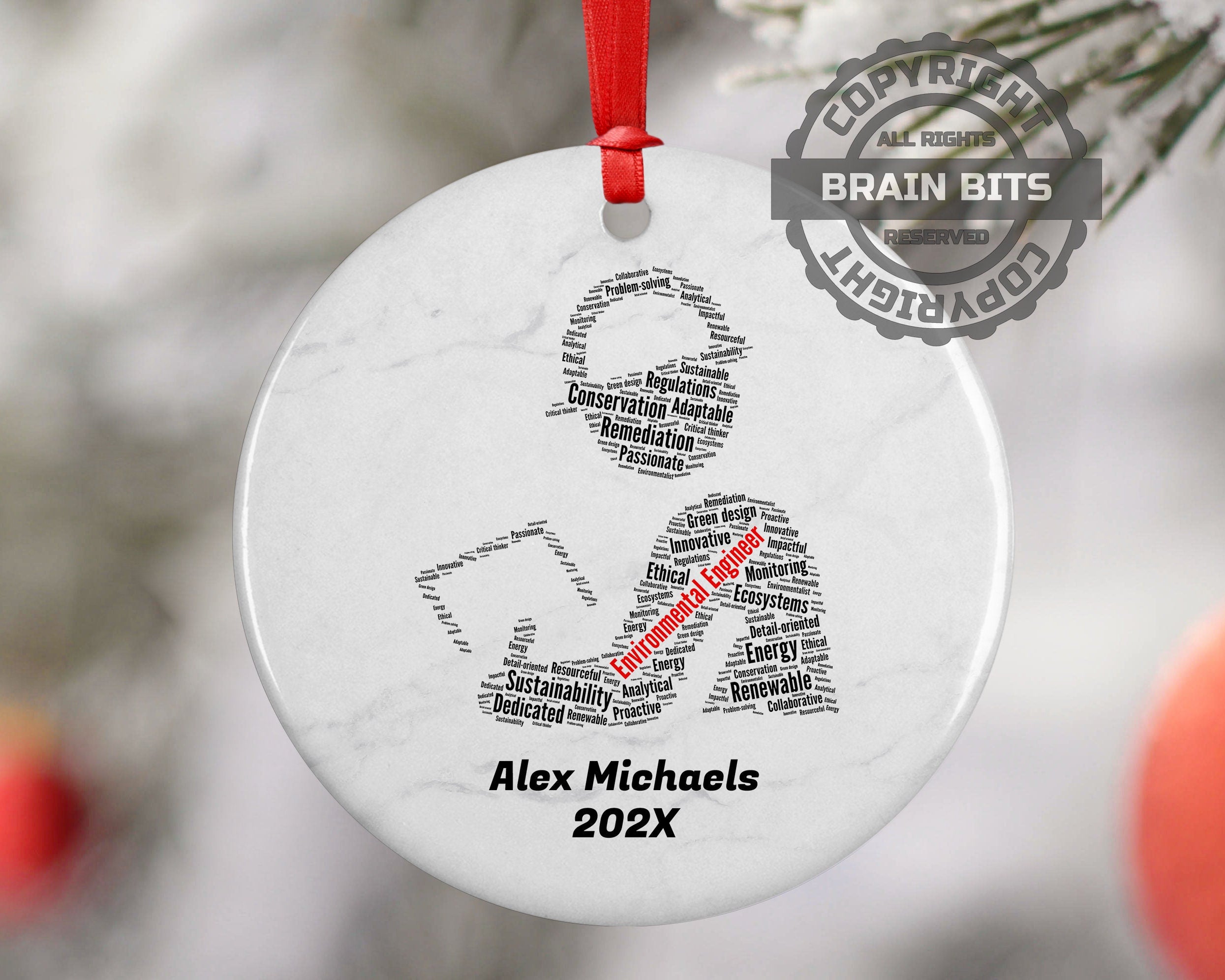 Environmental Engineer Personalized Christmas Ornament