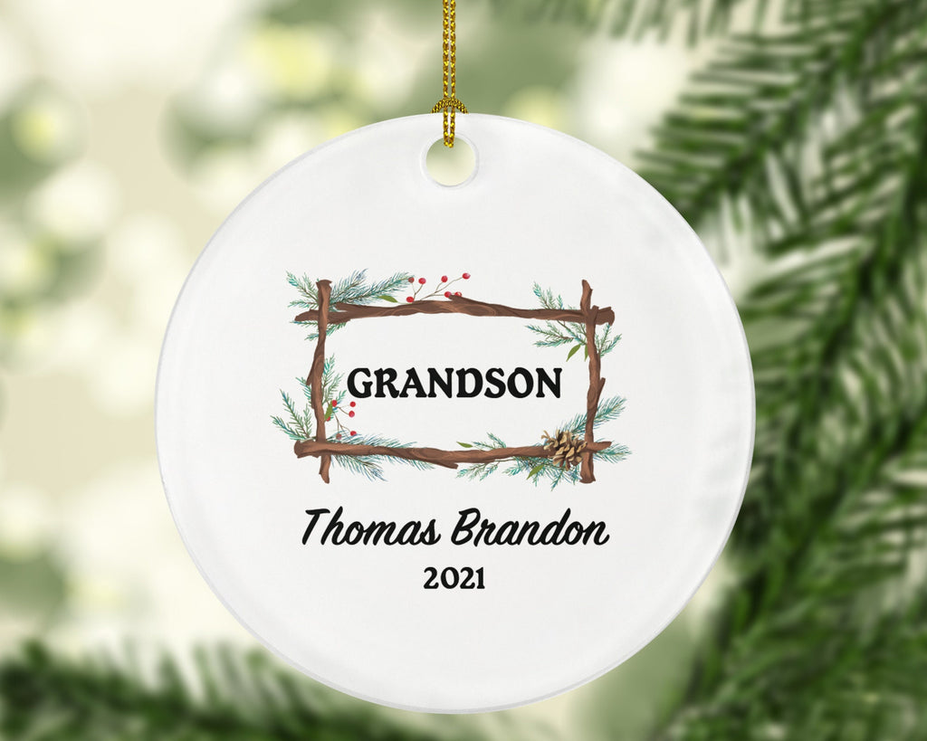 Grandson Christmas Ornament Personalized / Our Grandson's Christmas Gift With Name
