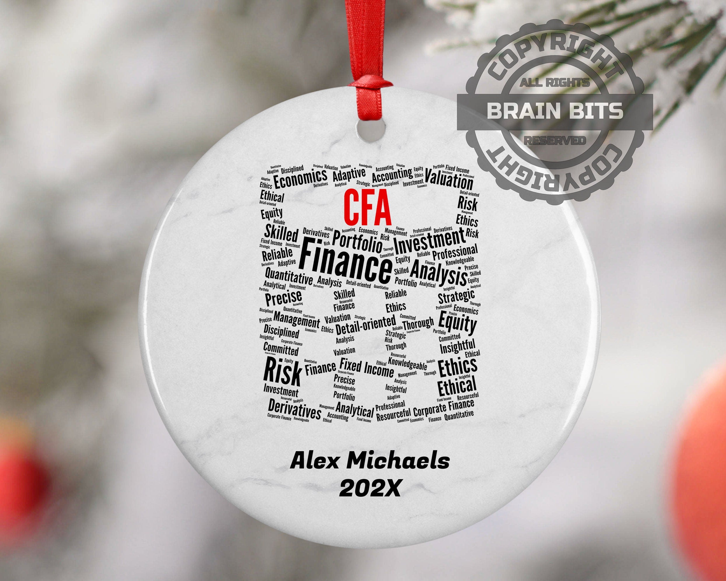 Chartered Financial Analyst CFA Personalized Christmas Ornament