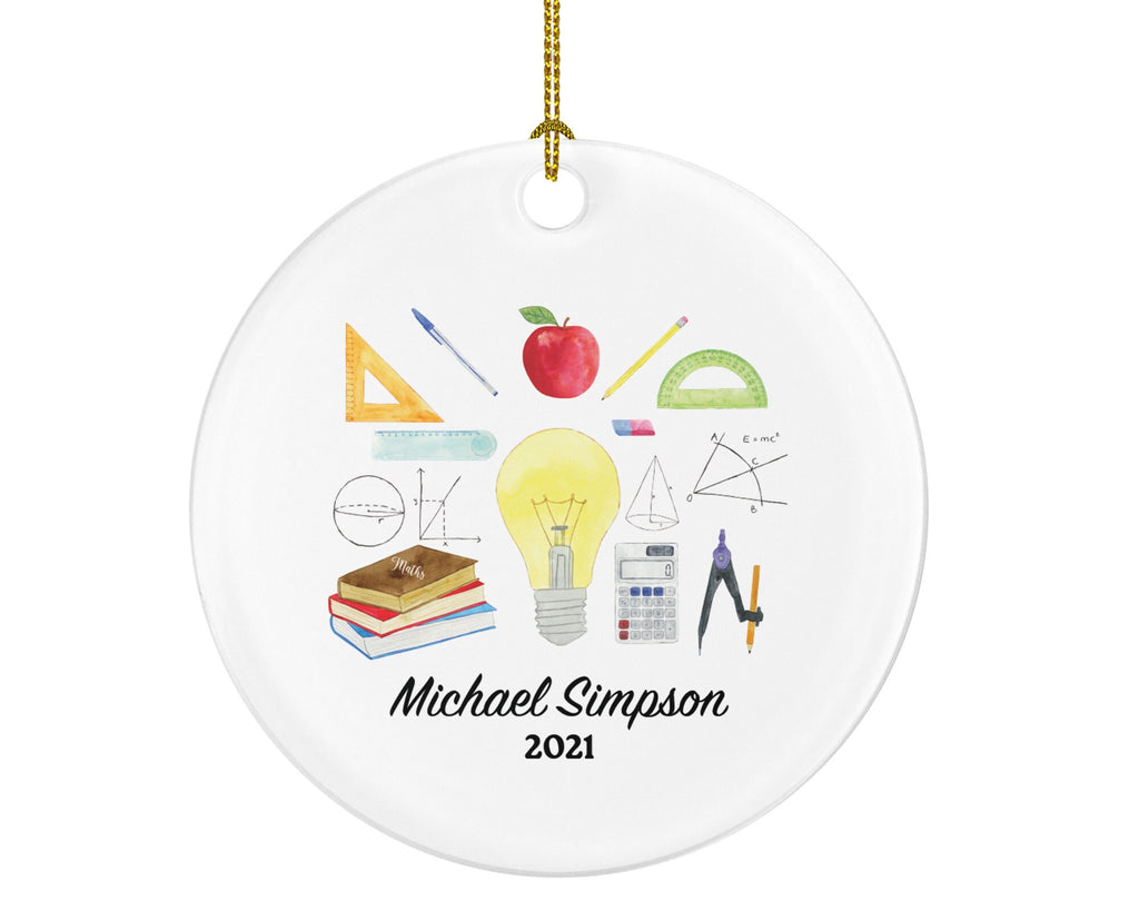 Math Teacher Christmas Ornament Personalized, Math Teacher Christmas Tree Ornament, Math Teacher Christmas Tree Decor