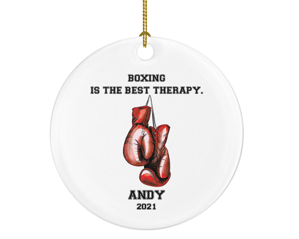 Personalized Boxing Christmas Ornament Boxing Gloves Inspirational Gift Sports Hobby Occupation Boxer Boxing Gamer Player Tree Decoration