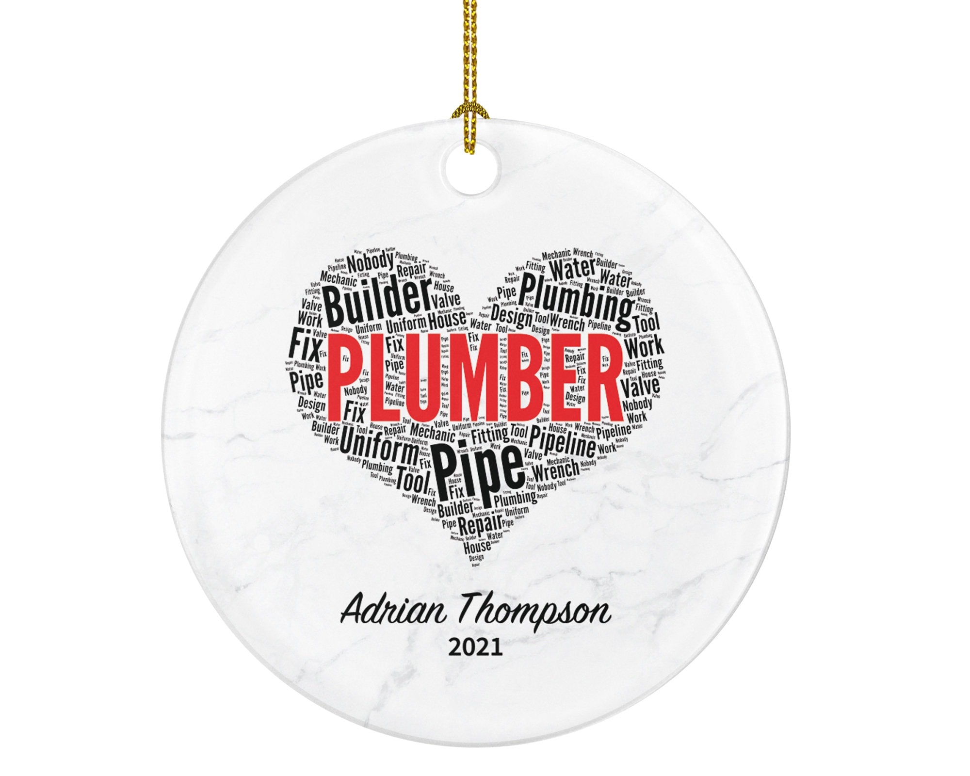 Plumbing, Plumber Personalized Christmas Ornament - Holiday Handyman Helper Gift