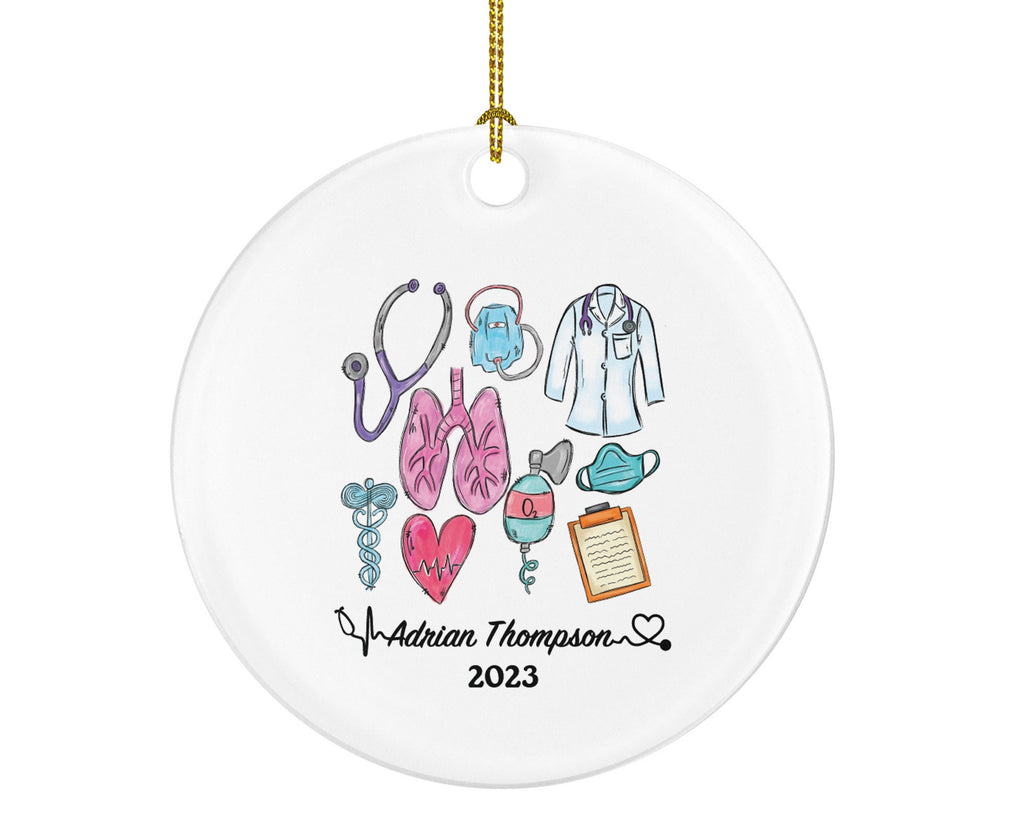 Respiratory Therapist Christmas Ornament Personalized - NBRC, National Board Respiratory Care, Therapy, Medical Gift for Her or Him