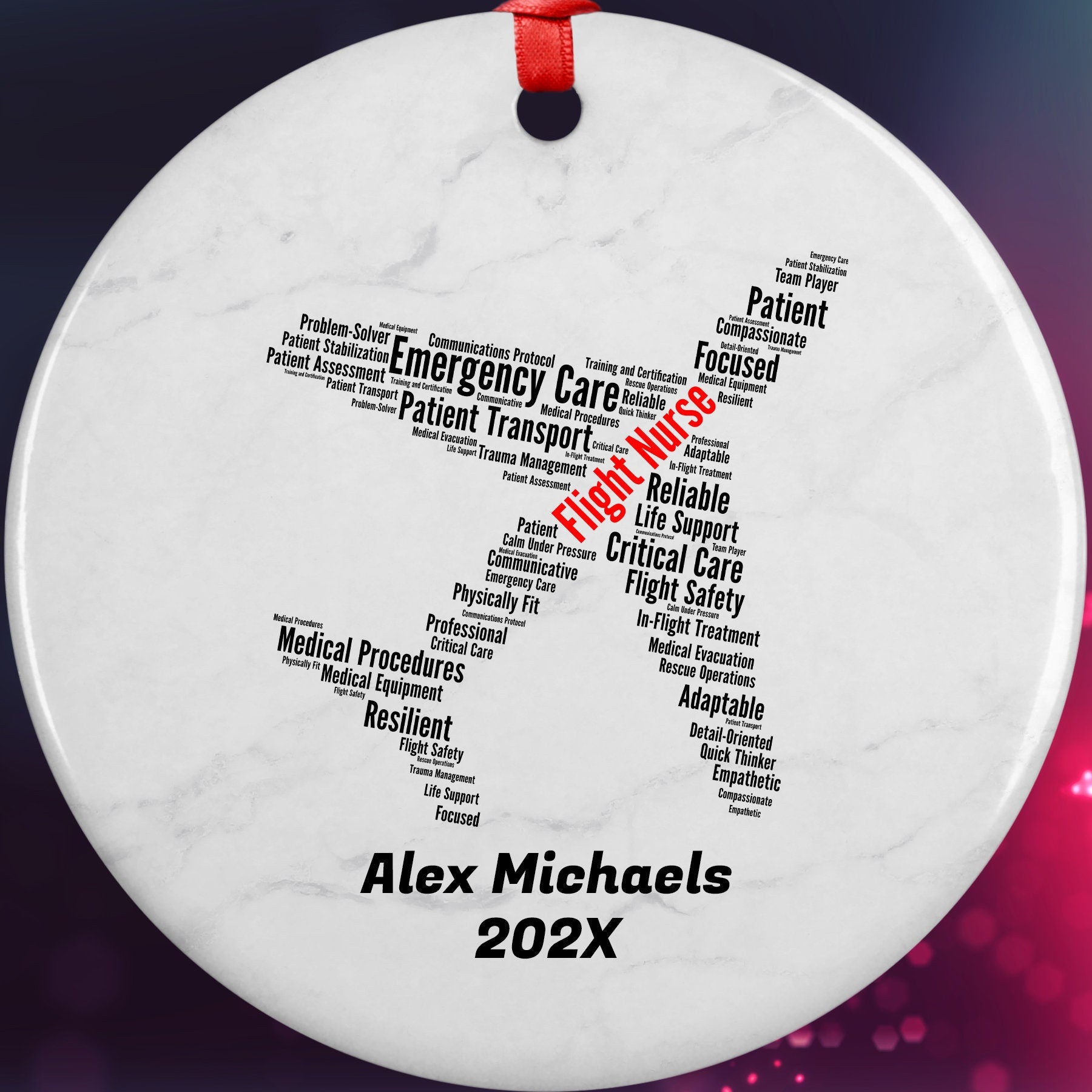 Flight Nurse Personalized Christmas Ornament