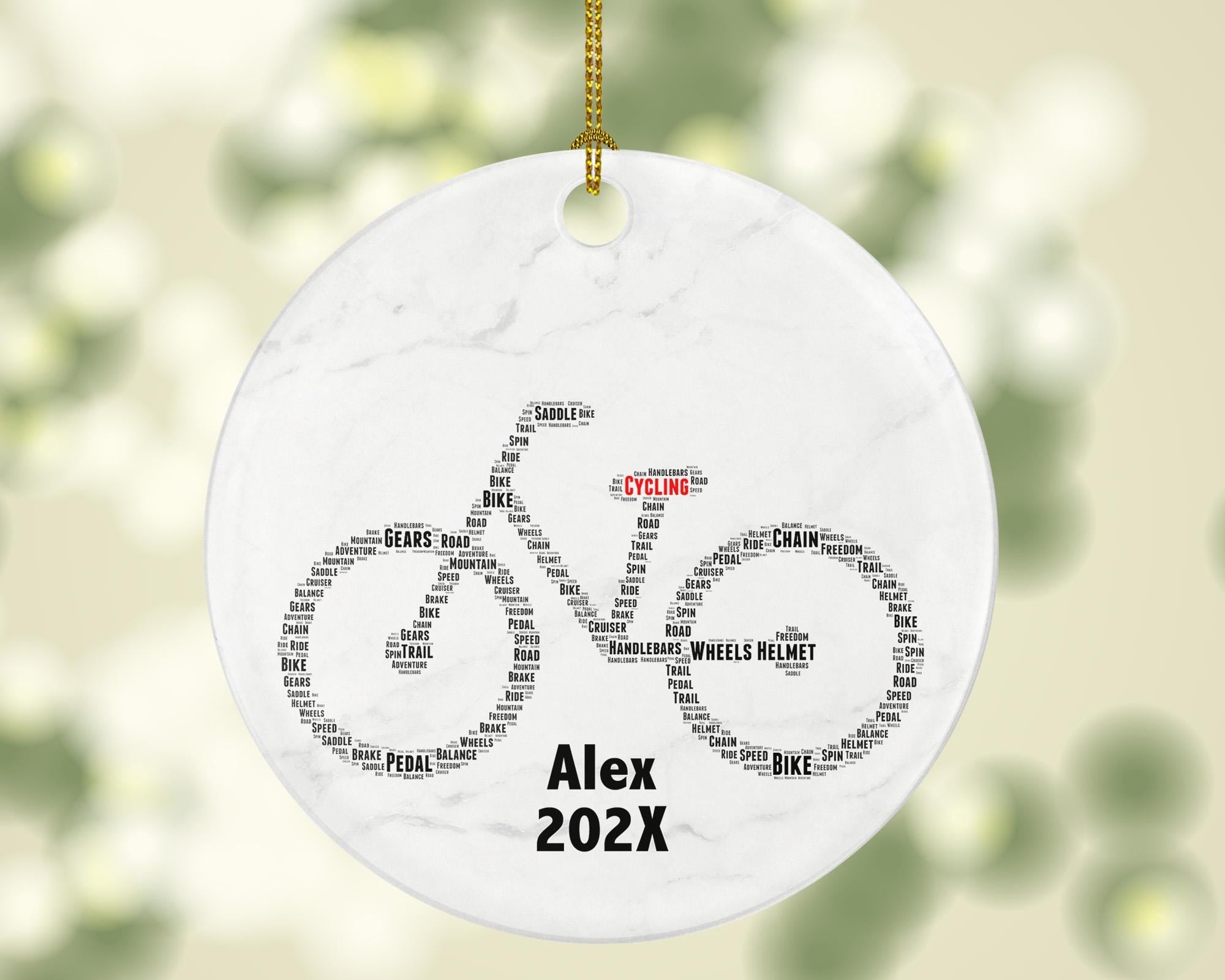 Personalized Cycling Christmas Ornament – Custom Bike Rider Gift – Road and Mountain Biking Ornament – Cyclist Holiday Keepsake