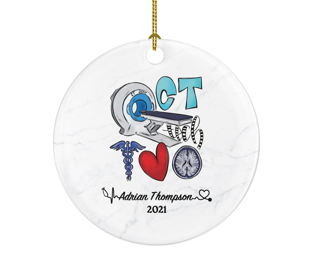 Computed Tomography CT Christmas Ornament Personalized - Medical Scan Health Worker Gift from Patient Radiology