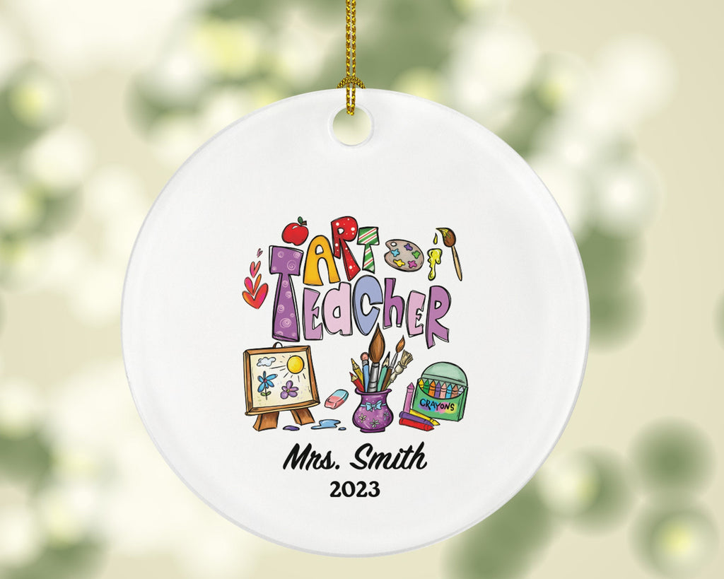 Art Teacher Personalized Ornament, Christmas Artist, Art Lover, Xmas Drawing Painting Art Craft Custom Gift