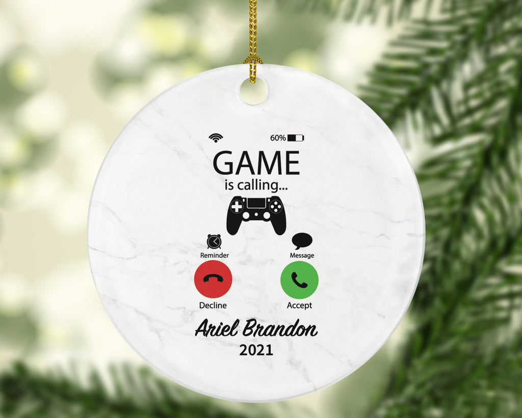 Video Game Player Gamer Christmas Ornament Personalized - Playing Game Controller Addict Hobby