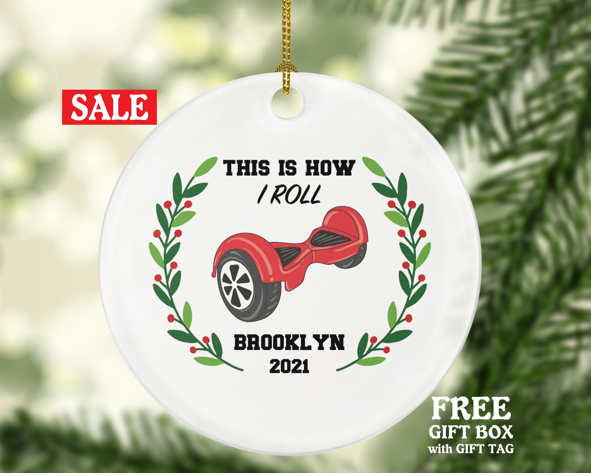 Hoverboard Christmas Ornament Personalized - Kids Balance Board Wheel Scooter - Segway Gift - This is How I Roll