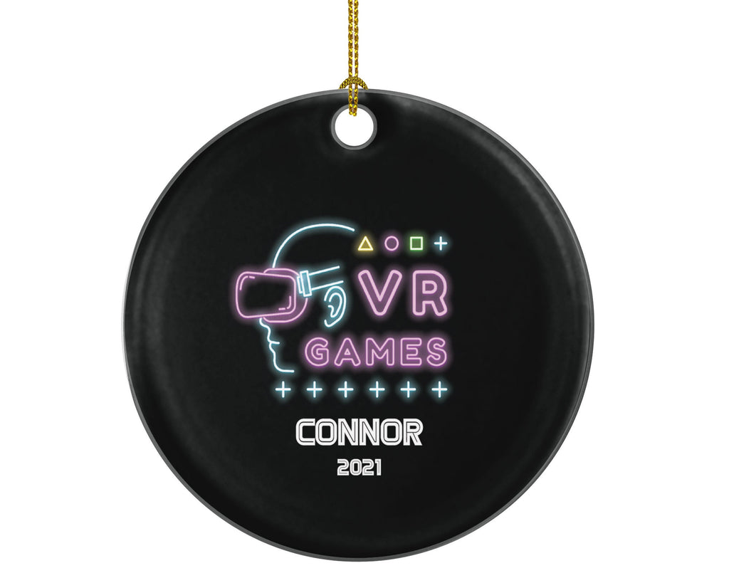Virtual Reality Personalized Christmas Ornament -  Custom VR Video Gamer Boy Male Game VR Gift