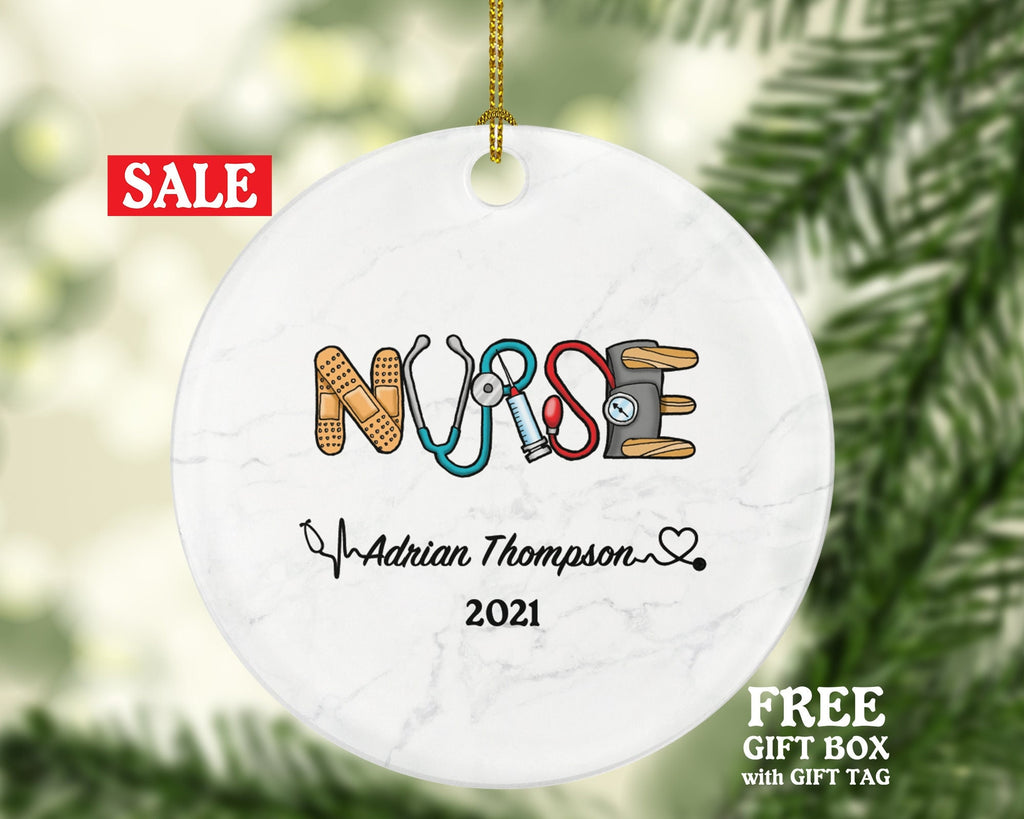 Creative Nurse Christmas Ornament Personalized - Nursing Registered Nurse Health Worker Gift from Patient for Nurse RN Custom Medical