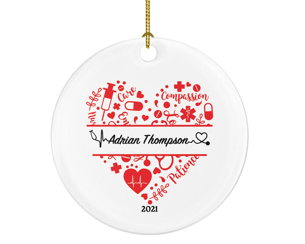 Personalized Medical Doctor Christmas Ornament Health Worker Gift from Patient for Nurse Physician Physical Therapist Practitioner MD RN PT