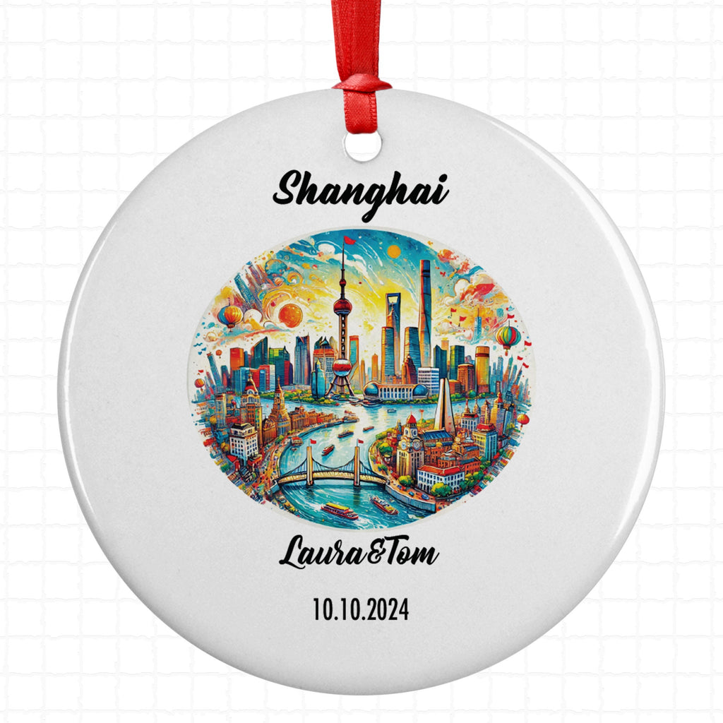 Shanghai Ornament, Engagement, Married, Travel, Gift for Engaged Couple, Engagement Gift, Trip, Vacation Souvenir