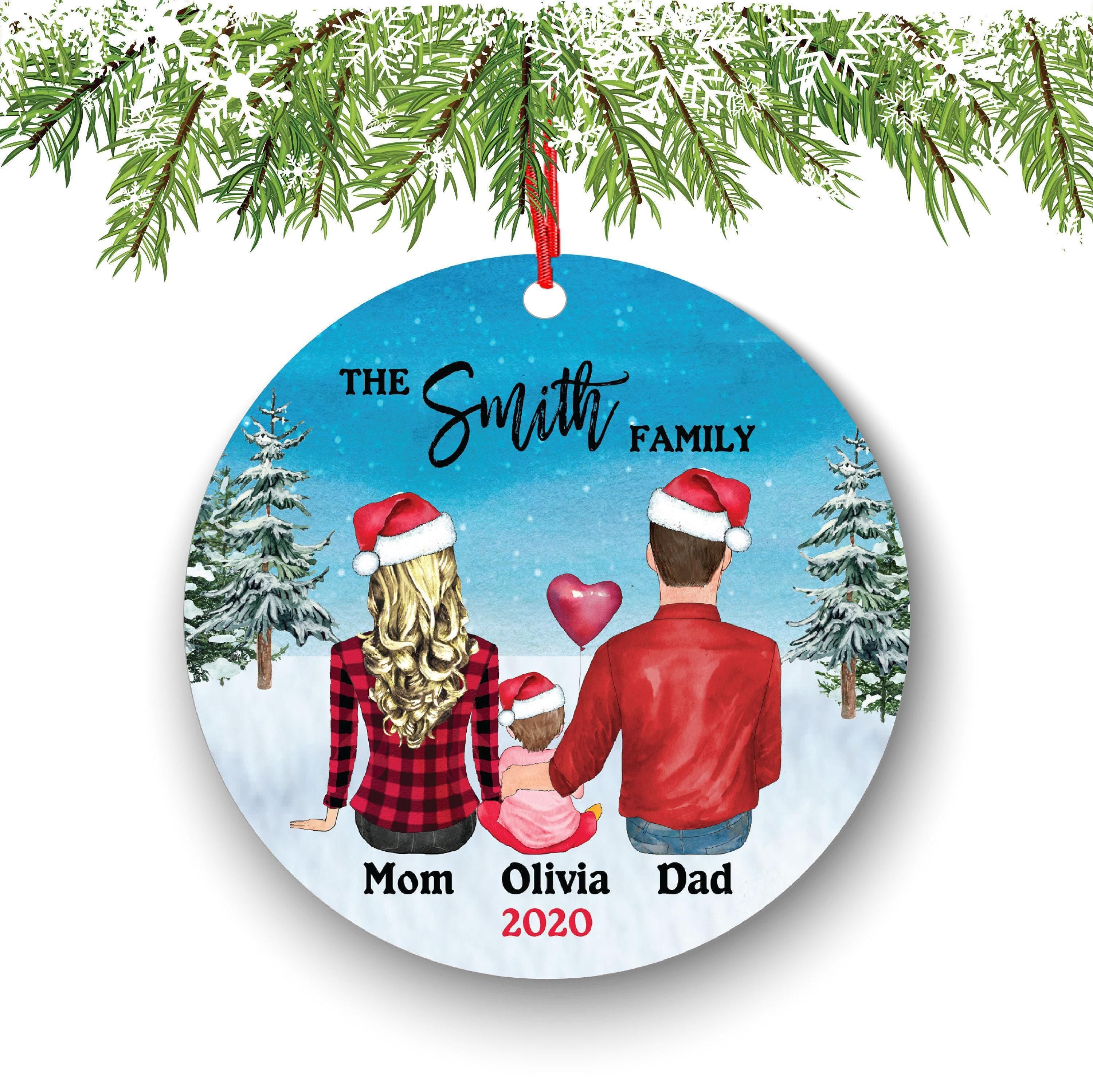 First Christmas Ornament: New Mom and Dad (Baby Girl or Boy)