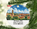 Personalized Bologna Italy Christmas Ornament, Iconic Towers, Historic Center, Mr & Mrs, Engagement, Wedding, Honeymoon Keepsake for Couples