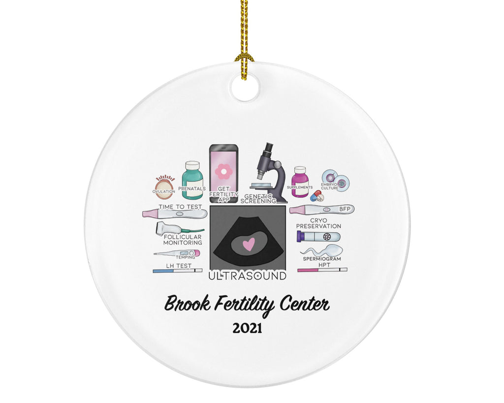 Fertility Center Worker or Owner Christmas Ornament Personalized, Health Worker Gift from Patient for Physician MD Doctor Expecting Pregnant
