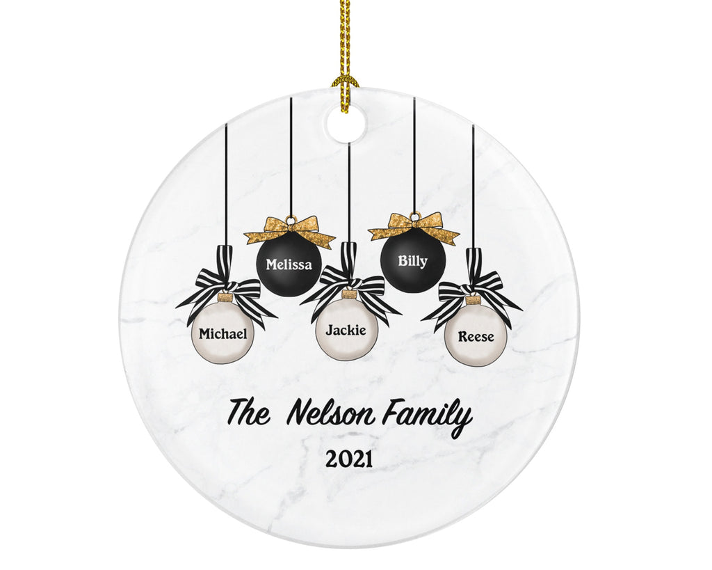 Family of 2 3 4 5 Christmas Ornament Personalized - Gift for Family - Custom Name Year Christmas Ornament