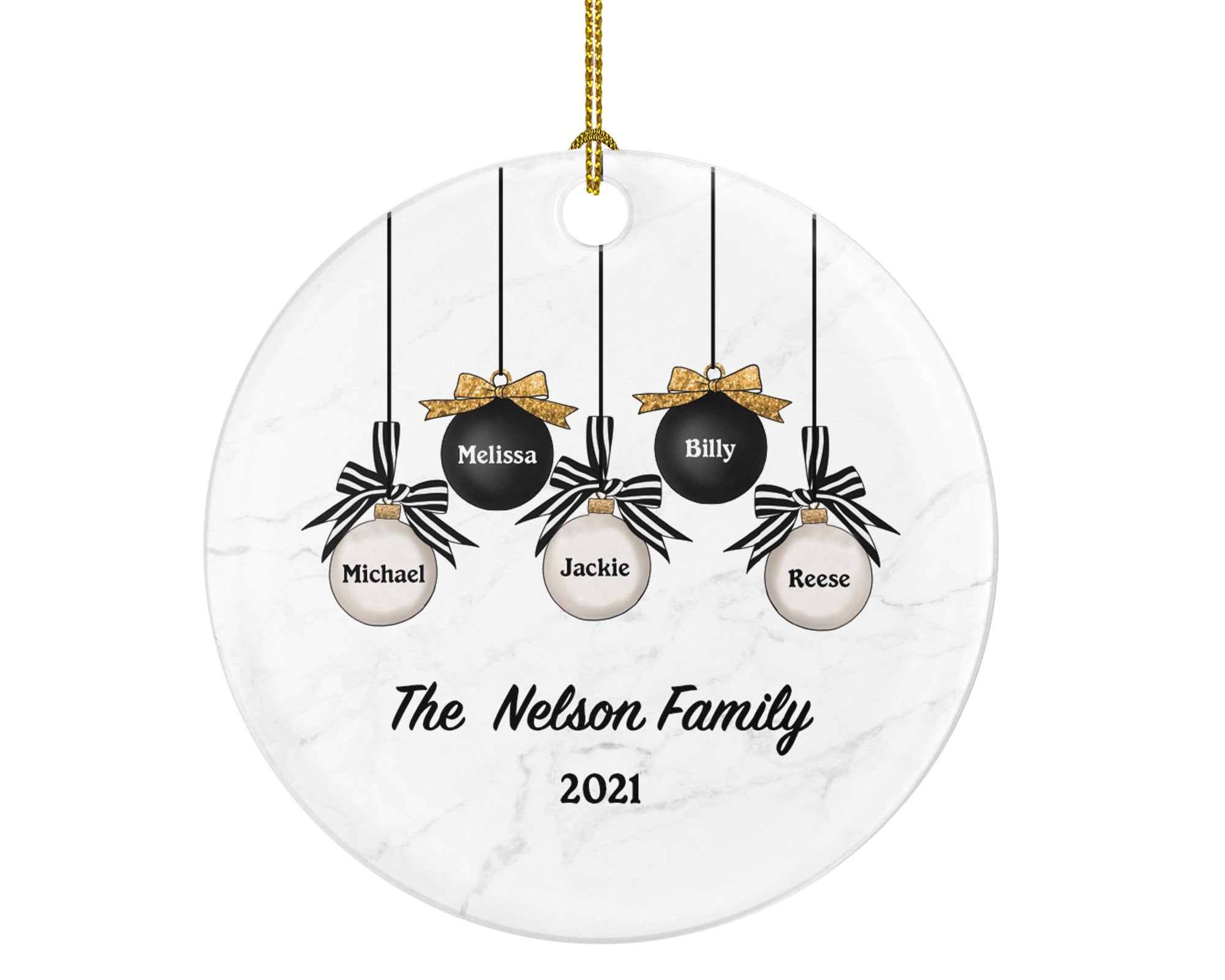 Family of 2 3 4 5 Christmas Ornament Personalized - Gift for Family - Custom Name Year Christmas Ornament