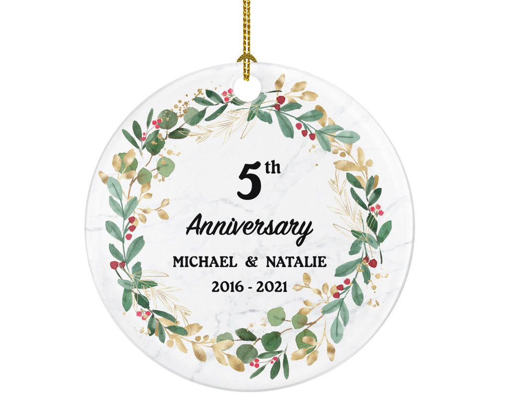 Anniversary Christmas Ornament Personalized, Anniversary Gift, 1st 5th 10th 25th 40th 50th Marriage Anniversary Gift