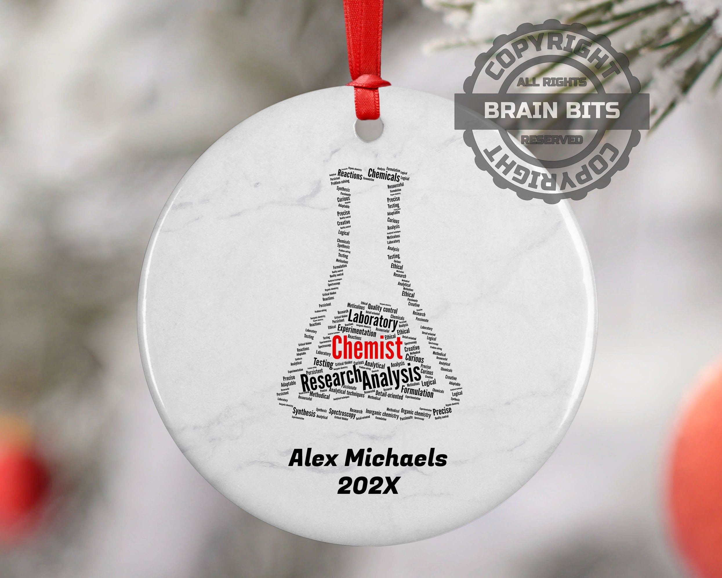 Chemist Personalized Christmas Ornament