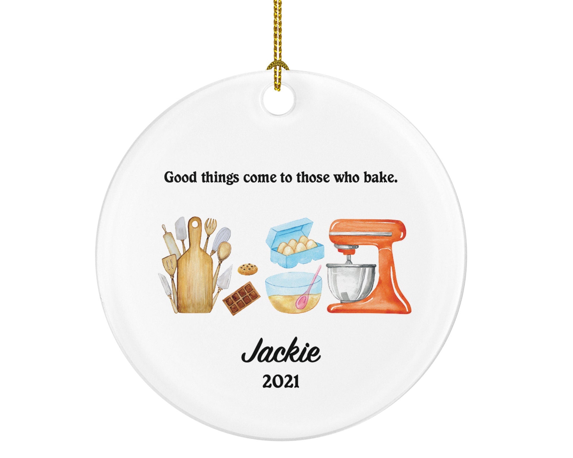 Bakery Personalized Ornament Mixer Egg Baker Pastry Gift for a Chef Custom Name Hand Stand Mixer Cook Cooker Cook Dessert Boss Employee Gift