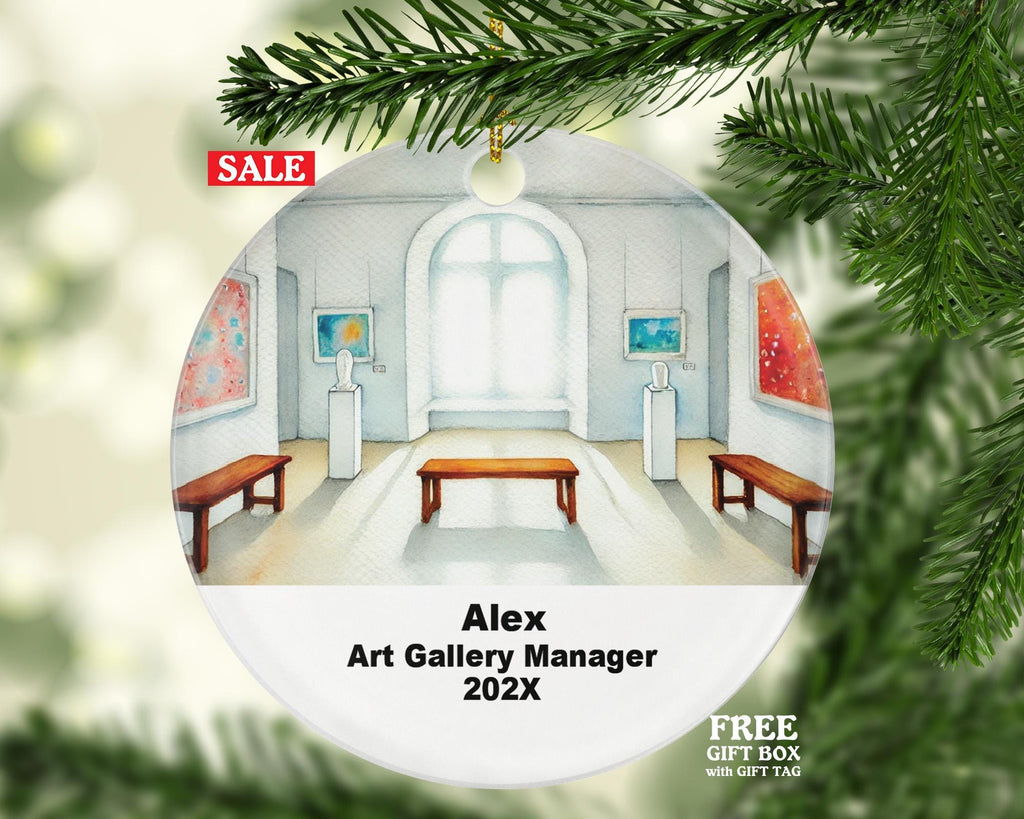 Personalized Art Gallery Manager Ornament – Custom Career Ornament – Unique Gift for Curators and Art Lovers