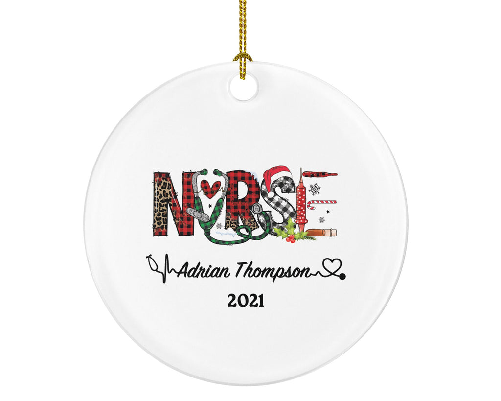 Active Nurse Christmas Ornament Personalized - Nursing Registered Nurse Health Worker Gift from Patient for Nurse RN Custom Medical