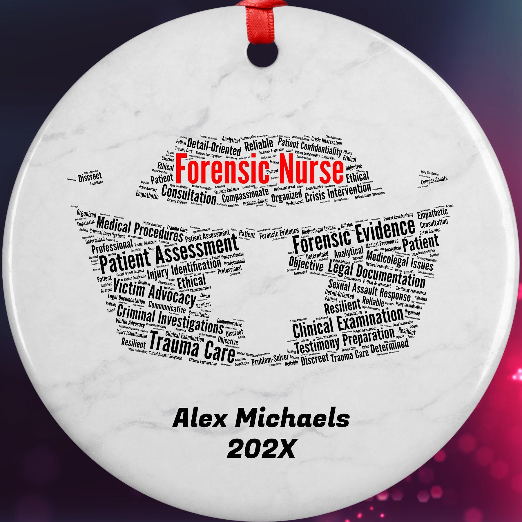 Forensic Nurse Personalized Christmas Ornament
