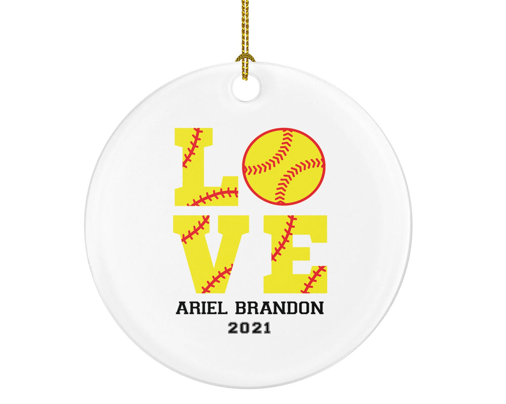 Tennis Love with Ball Gamer Christmas Ornament Personalized - Tennis Player Sports Custom Name Gift Coach Team Hobby Fan Gift