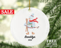 Skier Skiing Christmas Ornament, Ski Trip Vacation, Winter Sports Snowmen Personalized Gift Sports Hobby Occupation