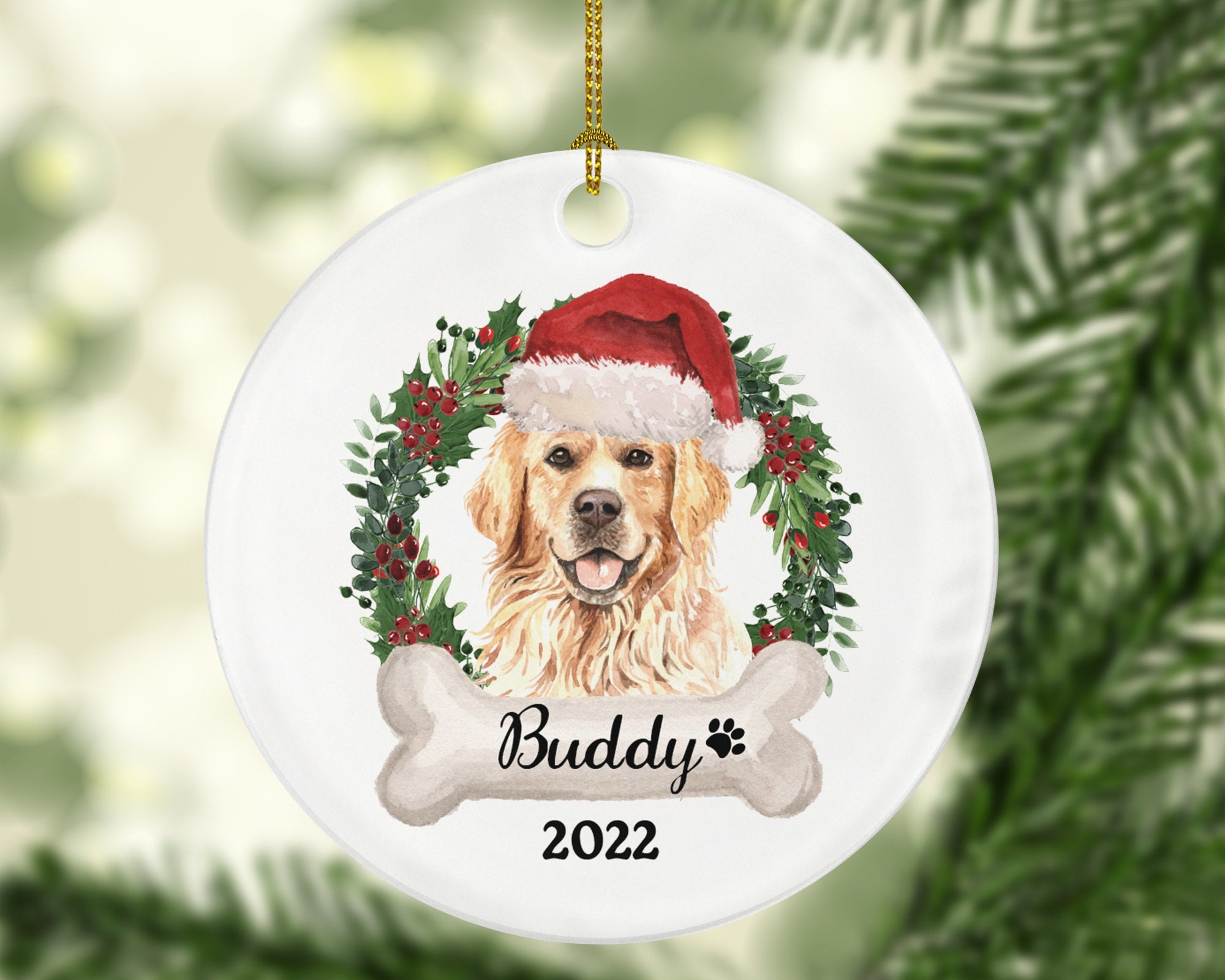 Dog Personalized Christmas Ornament Custom Pet Lover Owner Gift Fur Holiday Ornament Rescue