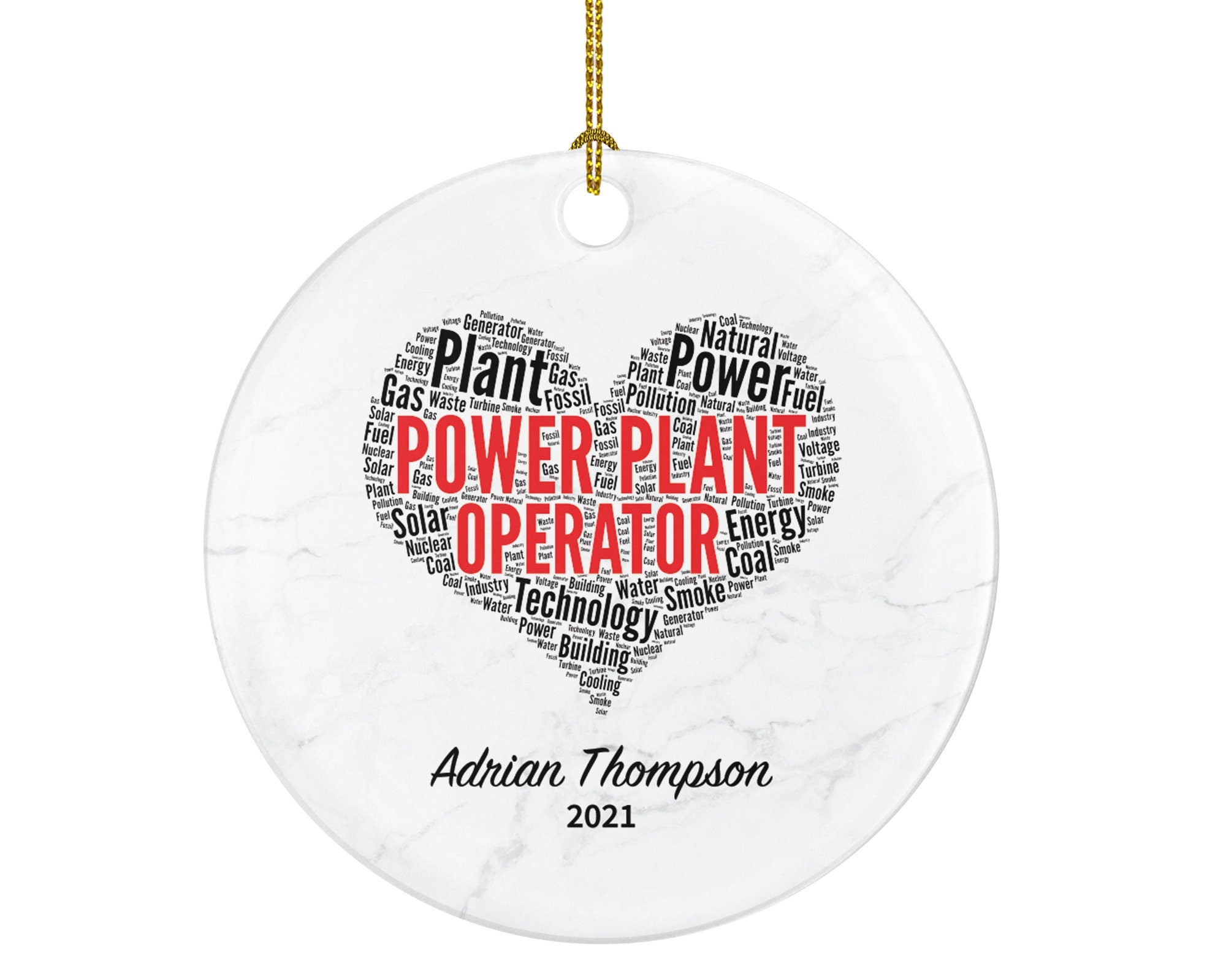 Power Plant Operator Christmas Ornament - Personalized Power Plant Operator Custom Gift New Power Plant Operator Best Power Plant Operator