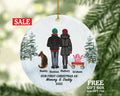 Mommy Daddy Baby and Dog Cat Pet Personalized Christmas Ornament Custom Family of 3 Fur New Mom Dad Newborn Gift Lover Owner Holiday
