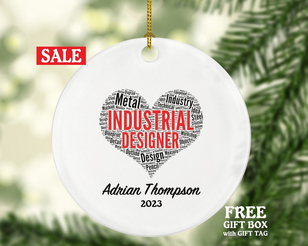 Industrial Designer Christmas Ornament Personalized - Industrial Designing Gift with Custom Name