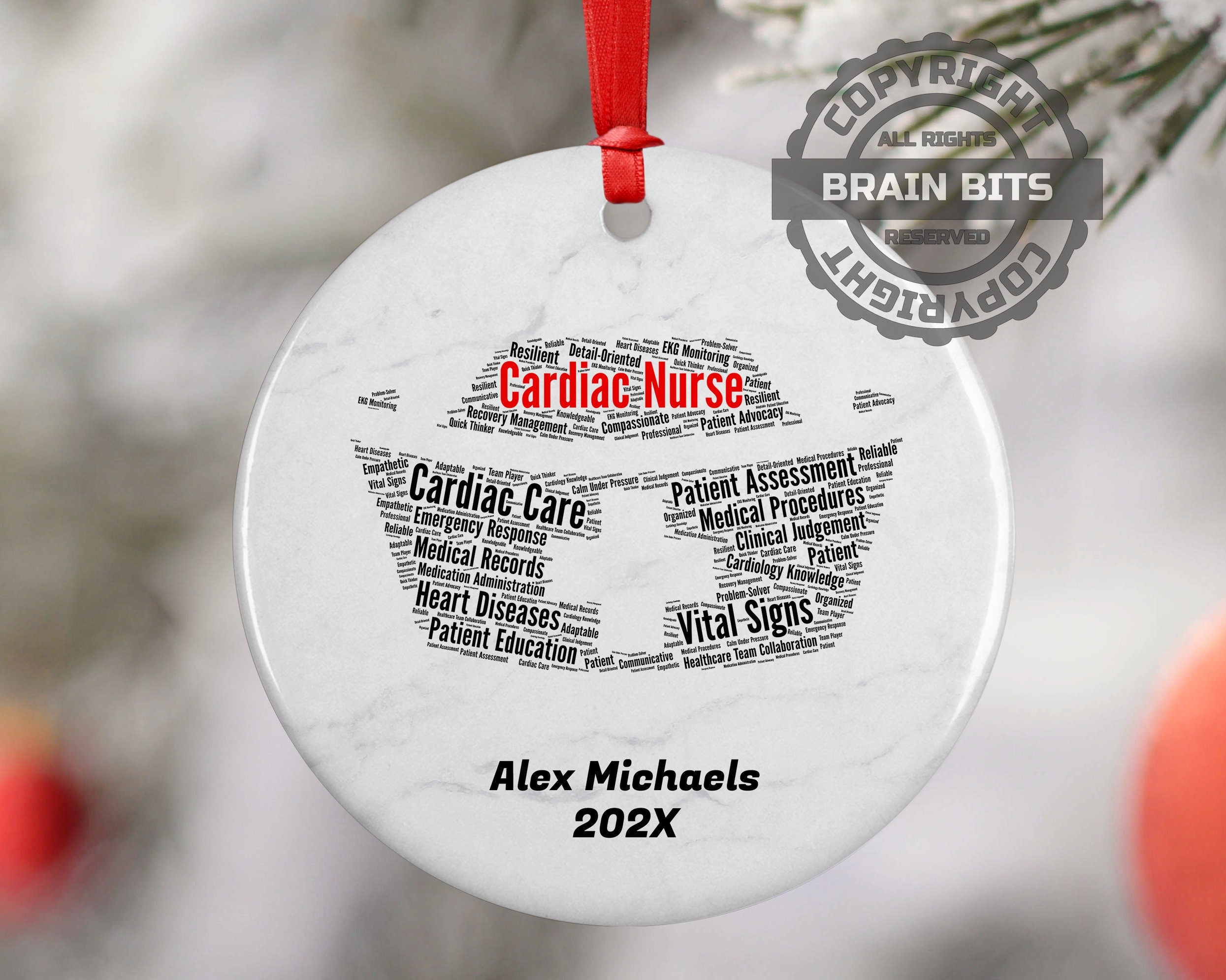 Cardiac Nurse Personalized Christmas Ornament
