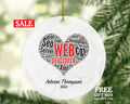 Web Developer Christmas Ornament Personalized - Website Builder Developer Specialist Custom Name Gift