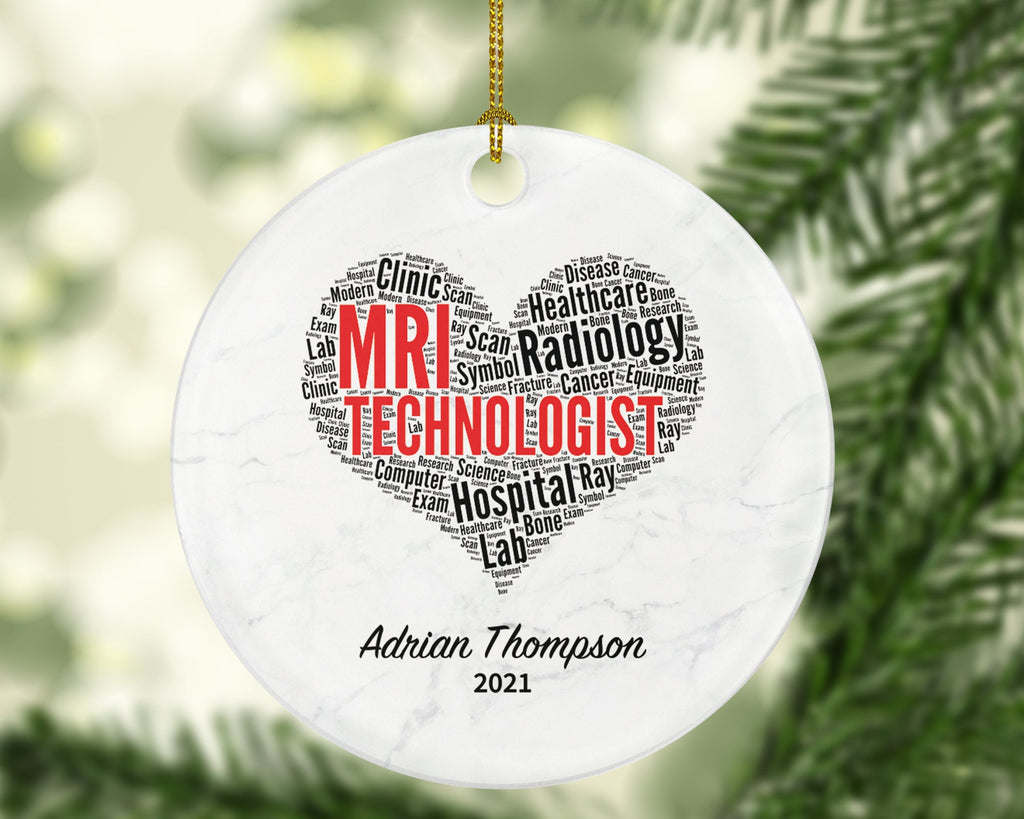 MRI Technologists, Tech Christmas Ornament Personalized - Magnetic Resonance Imaging Scanner MRI Tech Radiologic Scan Health Worker Gift