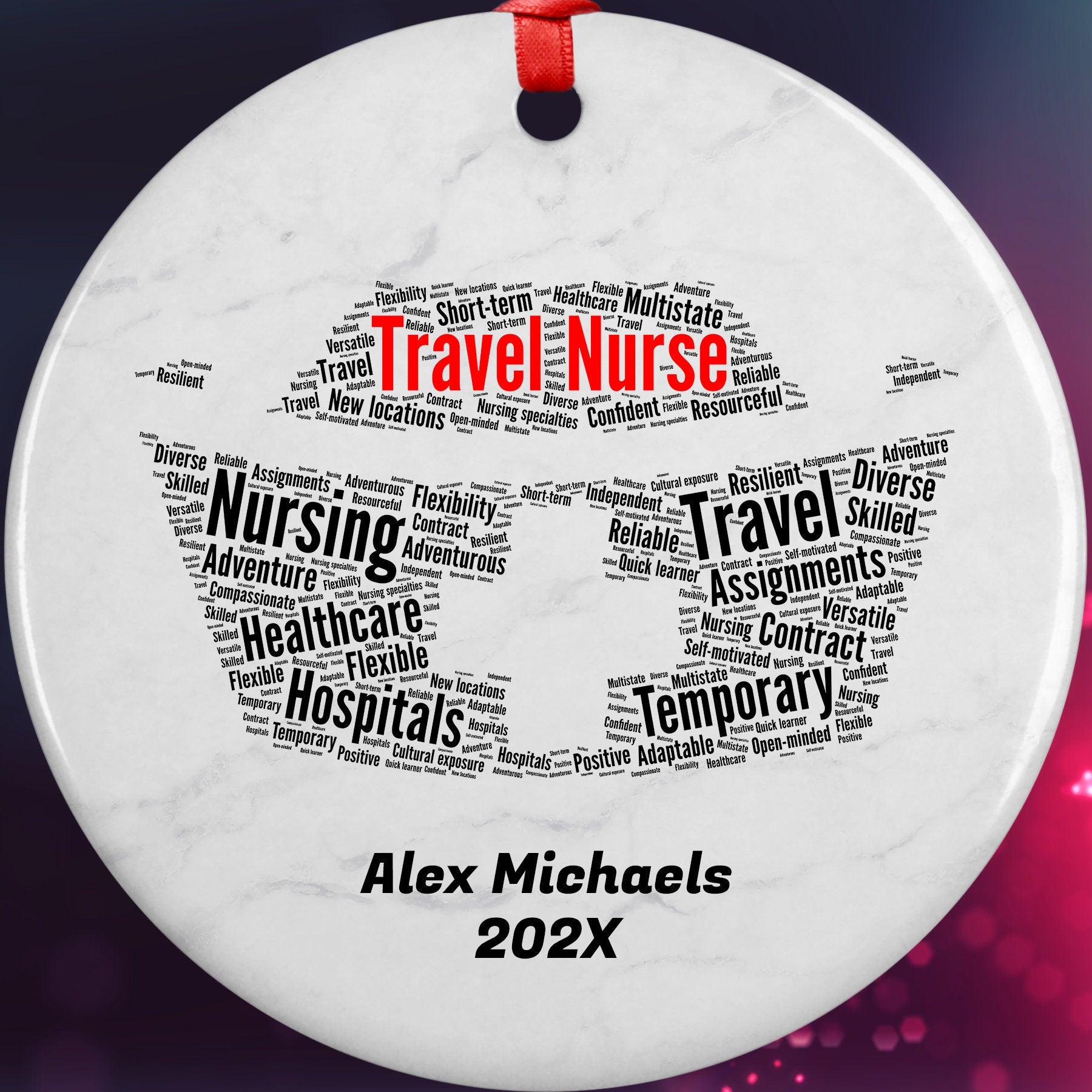 Travel Nurse Personalized Christmas Ornament