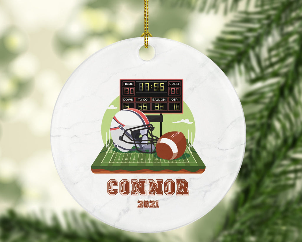 Football Rugby Team Player Gamer Christmas Ornament Personalized - Sports Match Boys Senior Gift Custom Name