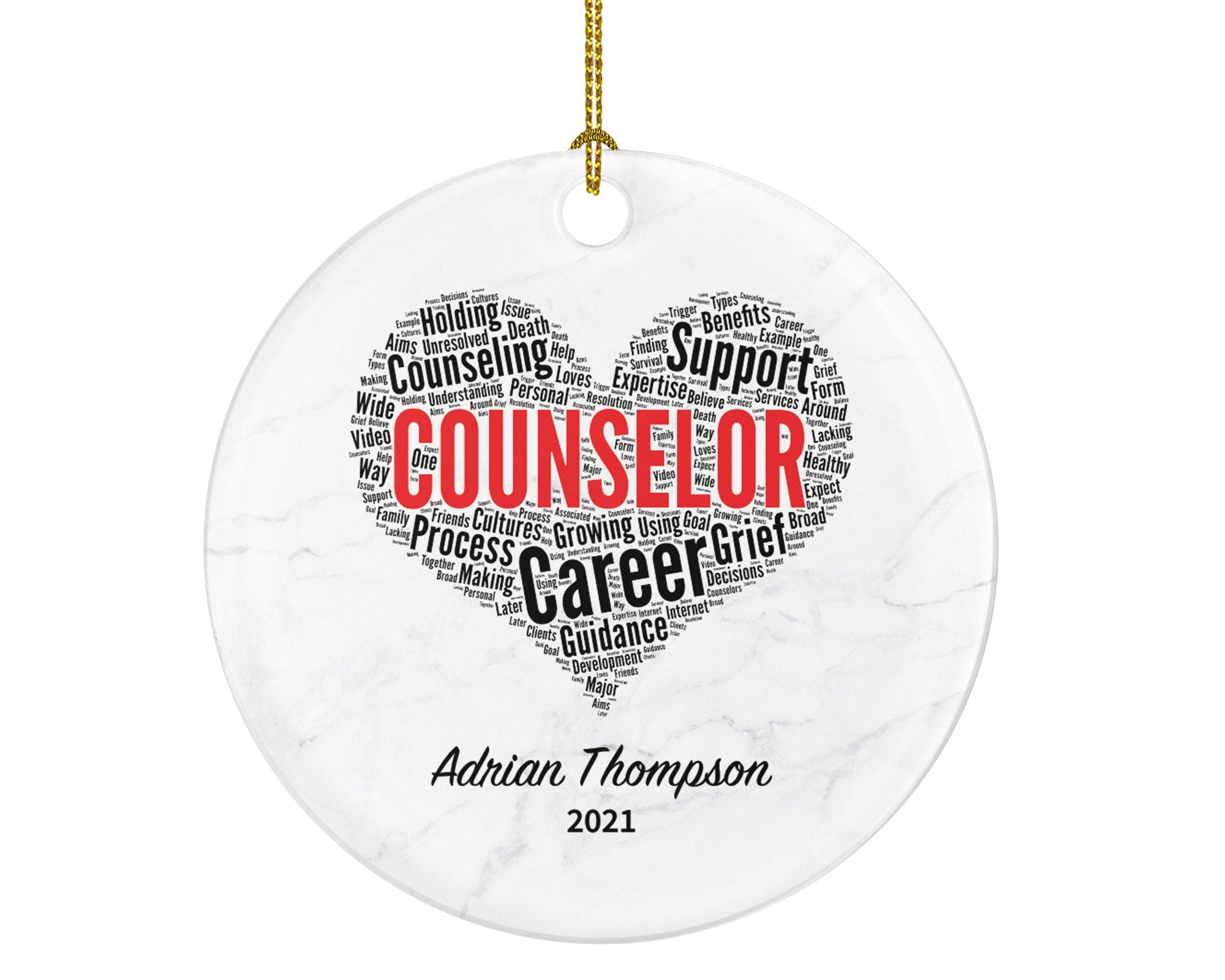Counselor Christmas Ornament Personalized - Best Counselor - Custom Name Gift