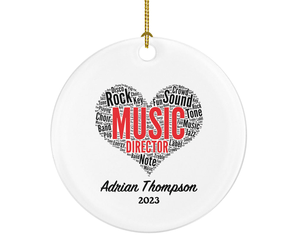 Music Director Christmas Ornament Personalized - Musician Musical Gift for Director - Custom Name Year