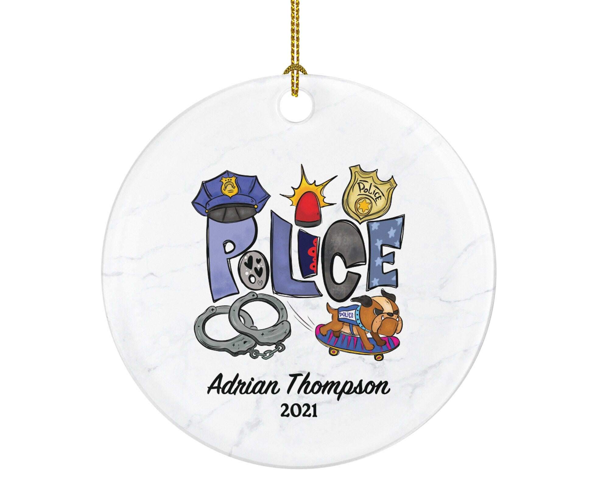 Police Christmas Ornament Personalized - Policeman Police Team Officer Custom Gift