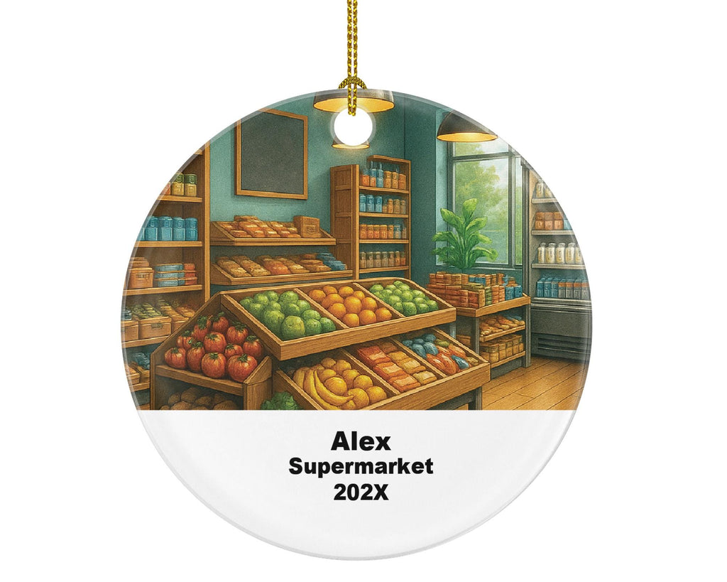 Personalized Supermarket Ornament – Custom Gift for Grocery Store Owners & Managers – 202X Holiday Keepsake
