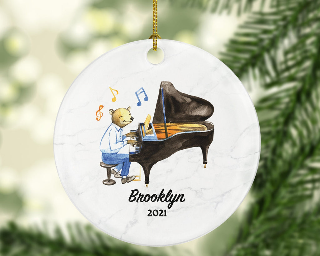 Pianist Christmas Ornament Personalized - Musical Instrument Pianist Playing Piano Gift for Pianist Christmas Ornament For Pianist