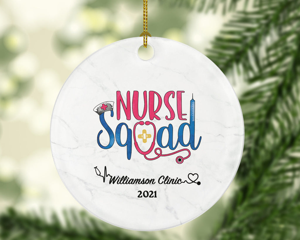 Nurse Squad Christmas Ornament Personalized - Gift for a Nurse Crew Team Nursing Registered Nurse Health Worker Gift from RN Custom Medical