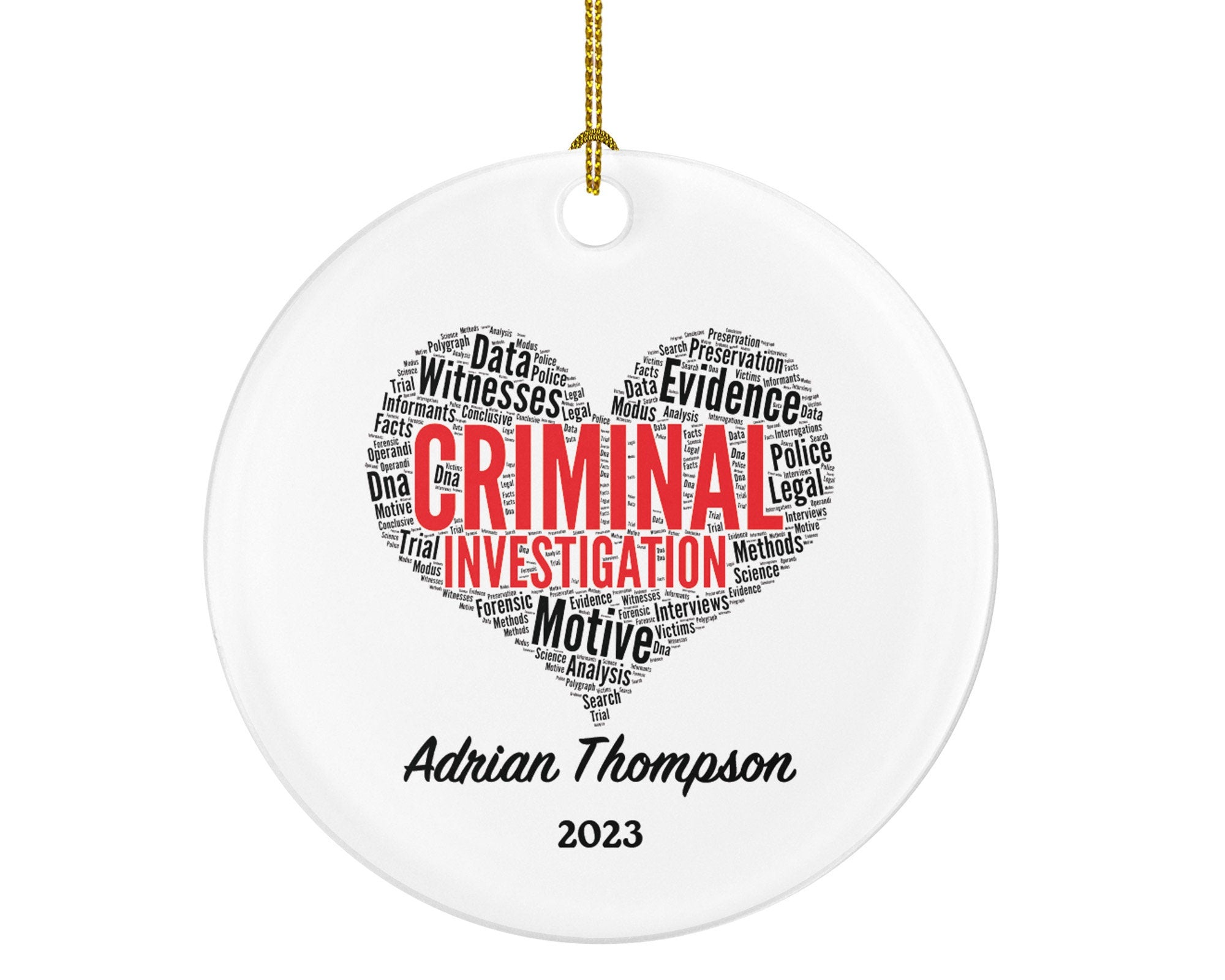 Criminal Investigation Christmas Ornament Personalized - Crime Investigator Team Officers Custom Gift
